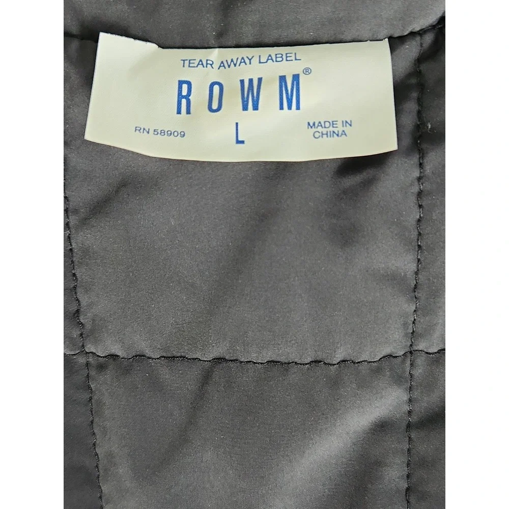 New ROWM Men's Large Reversible Aztec Southwest Quilted Puffer Vest Gray Snaps